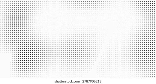 Black dotted gradient halftone white background. 