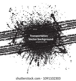 Black dotted ink splash with sample text on white background