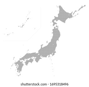 black dotted Japan map. middle size.