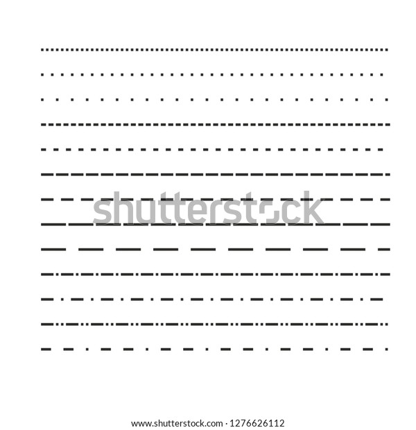 Black Dotted Line Set Collection Isolated Stock Vector (Royalty Free ...