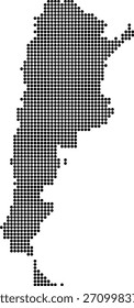 Mapa De Argentina Con Puntos Negros. Ilustración vectorial