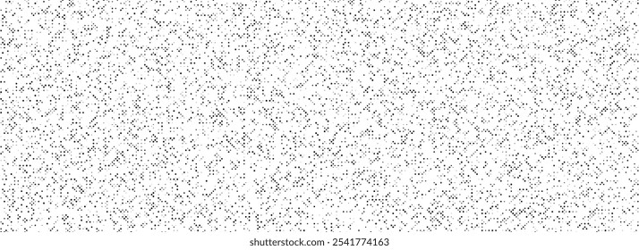 Black dotted noise grid texture. Comic pixel grain pattern. Polka dot particle net wallpaper. Irregular grain overlay backdrop. Grunge net speckle effect. Vector stippling halftone background