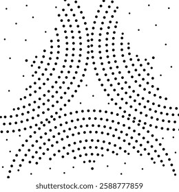 Black Dotted Semicircular Abstract Design Pattern. Can be used as a pattern for fabric, cushion, embroidery, curtain, wall art, carpet, cover, card, photoframe etc.