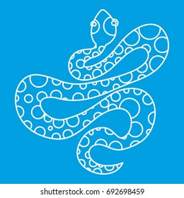 Black dotted snake icon blue outline style isolated vector illustration. Thin line sign