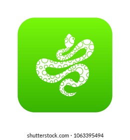 Black dotted snake icon digital green for any design isolated on white vector illustration