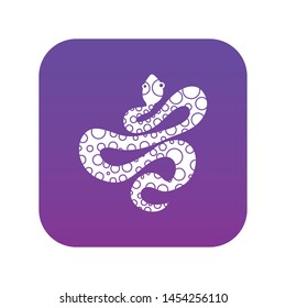 Black dotted snake icon digital purple for any design isolated on white vector illustration