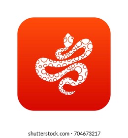 Black dotted snake icon digital red for any design isolated on white vector illustration
