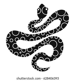 Black dotted snake icon. Simple illustration of black dotted snake vector icon for web