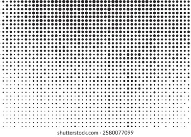 Black Dotted Texture on White Background . Modern Vector Art . Old Paper Effect with Comic Texture . Abstract Wall Design . Grunge Comic Texture Overlay . Vintage Paper Look	