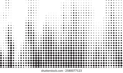 Black Dotted Texture on White Background . Modern Vector Art . Old Paper Effect with Comic Texture . Abstract Wall Design . Grunge Comic Texture Overlay . Vintage Paper Look	