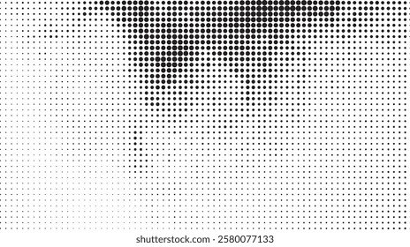 Black Dotted Texture on White Background . Modern Vector Art . Old Paper Effect with Comic Texture . Abstract Wall Design . Grunge Comic Texture Overlay . Vintage Paper Look	