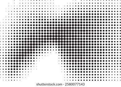 Black Dotted Texture on White Background . Modern Vector Art . Old Paper Effect with Comic Texture . Abstract Wall Design . Grunge Comic Texture Overlay . Vintage Paper Look	