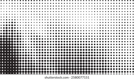 Black Dotted Texture on White Background . Modern Vector Art . Old Paper Effect with Comic Texture . Abstract Wall Design . Grunge Comic Texture Overlay . Vintage Paper Look	