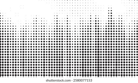 Black Dotted Texture on White Background . Modern Vector Art . Old Paper Effect with Comic Texture . Abstract Wall Design . Grunge Comic Texture Overlay . Vintage Paper Look	