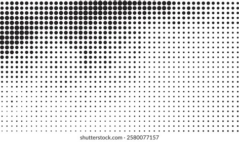 Black Dotted Texture on White Background . Modern Vector Art . Old Paper Effect with Comic Texture . Abstract Wall Design . Grunge Comic Texture Overlay . Vintage Paper Look	