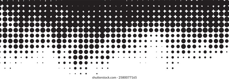 Black Dotted Texture on White Background . Modern Vector Art . Old Paper Effect with Comic Texture . Abstract Wall Design . Grunge Comic Texture Overlay . Vintage Paper Look	