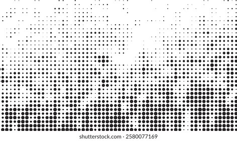 Black Dotted Texture on White Background . Modern Vector Art . Old Paper Effect with Comic Texture . Abstract Wall Design . Grunge Comic Texture Overlay . Vintage Paper Look	