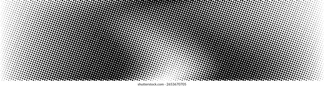 Black Dotted Texture on White Background . Modern Vector Art . Old Paper Effect with Comic Texture . Abstract Wall Design . Grunge Comic Texture Overlay