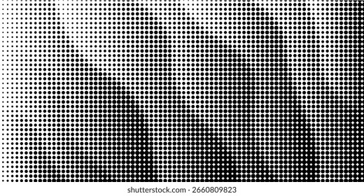 Textura punteada negra sobre fondo blanco. Arte vectorial moderno . Efecto de papel antiguo con textura cómica . Diseño Abstractas de la pared . Superposición de textura de cómic Grunge . Aspecto del papel de Antiguas
