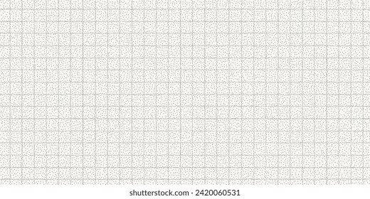 Black dotted textured background, noisy gritty dot halftone effect, vector illustration. Fashionable banner in grunge style. Checkered paper sheet.