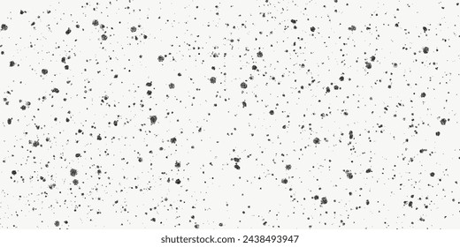 Black dotted textured background, noisy gritty dots halftone effect overlay, minimalistic vector vintage illustration. Trendy monochrome banner in grunge style, spray, splashes.