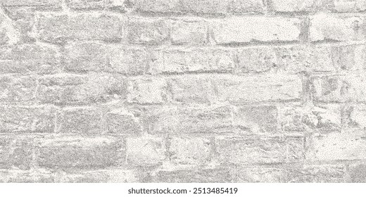 Fundo texturizado pontilhado preto, efeito de meio-tom de ponto arenoso barulhento. Antiga textura de parede de tijolos rachados, sobreposição de aflição, grunge.