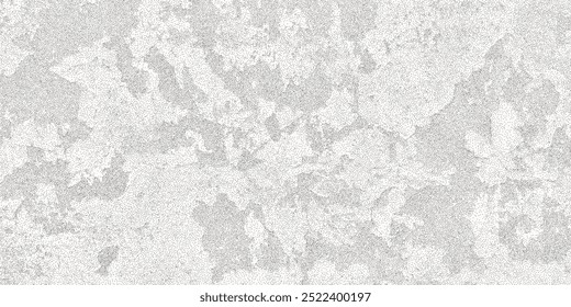 Schwarz gepunkteter strukturierter Hintergrund, rauschender Rastereffekt. Risse Farbe Textur, Stress schwarz-weiß Overlay. Grunge-Sand-Gefälle, alte Wand.