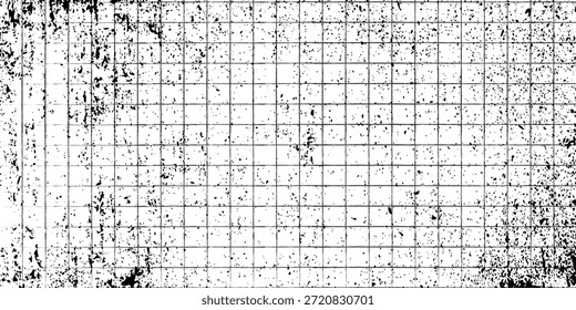 Fondo texturizado de puntos negros, superposición ruidosa de efecto semitono de puntos arenosos, ilustración vintage de Vector. Anuncio monocromático de moda en estilo grunge, hoja de papel a cuadros.