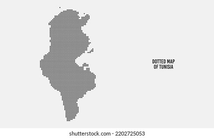 Black Dotted Tunisia Map Vector illustration