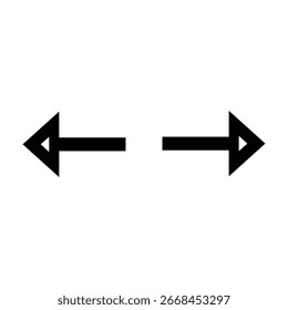 Black double arrow pointing left and right, symbolizing options, directions, or exchange.