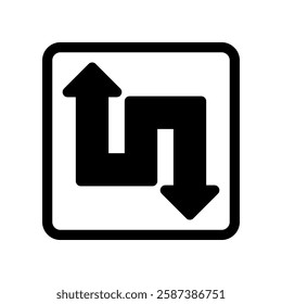 Black Double Arrow Symbol Icon Representing Bidirectional Navigation