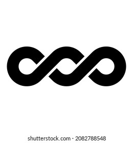 Black double infinity vector symbol