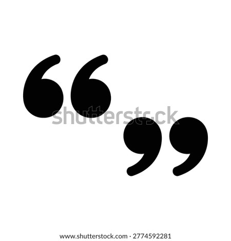 Black double quotation marks symbol with quotation punctuation communication