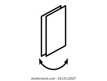 Black double-layer icon with a black two-headed arrow
