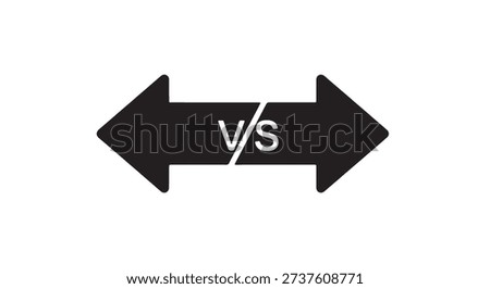 Black double-sided arrow with 'VS' in the middle, symbolizing opposition or comparison between two entities.