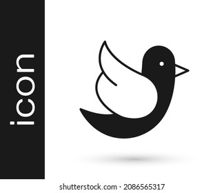 Black Dove icon isolated on white background.  Vector
