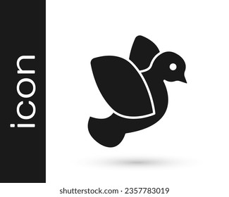 Black Dove icon isolated on white background.  Vector