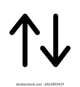 Black Up and down arrow line art icon for apps and websites. business arrow icon. Vector illustration. Eps file 26.