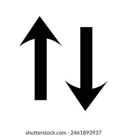 Black Up and down arrow line art icon for apps and websites. business arrow icon. Vector illustration. Eps file 15.