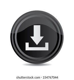 black download button design. vector illustration