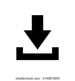 Black Download Button Symbol Vector. Download Icon  Design