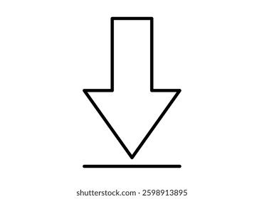 Black download file icon represented by an arrow