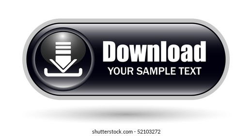 Black Download Icon with Copy Space