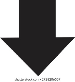 Icono de flecha negra hacia abajo que se usa comúnmente para indicar la Descarga, desplazarse hacia abajo o desplazarse a una sección inferior.