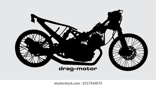 Schwarz Drag Bike Silhouette Vektor