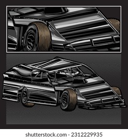 black drag race illustration isolated in black background for poster, t-shirt, graphic design, business element and card