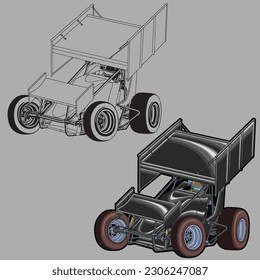 black drag race racing car isolated in gray background for business elements, screen printing, digital printing,DGT,DFT and poster.