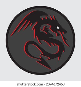 
black dragon animal logo or symbol