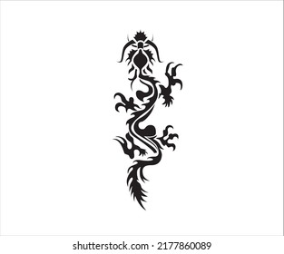 Black Dragon design with white backgrounds vector
