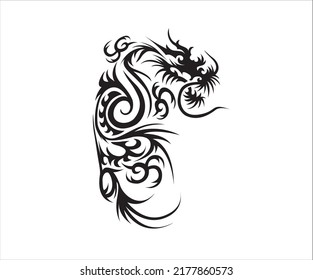 Black dragon design with white backgrounds